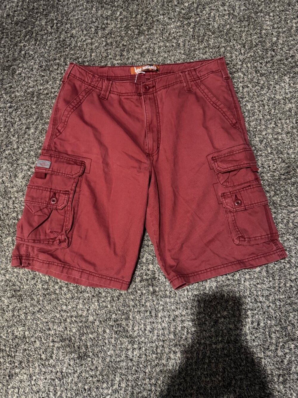 Lee Dungarees burgundy cargo shorts